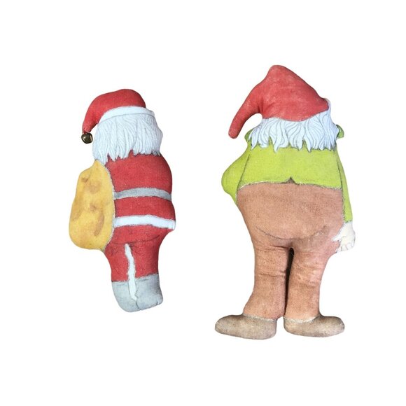 Vintage Christmas Decor Ornaments Stuffd Plush Elf Santa Candy Cane Tree Holiday - Picture 3 of 14